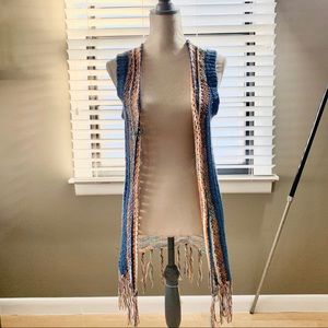 Poof Fringe Crochet Vest